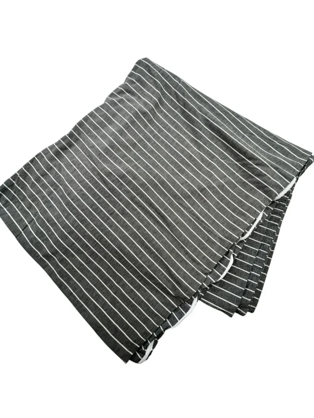 Wake In Cloud 100% Cotton Gray Striped Zip Duvet Cover Bedding Lightweight